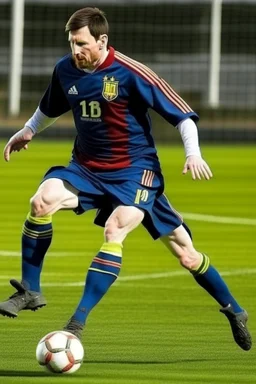 Messi playing Football with two legs