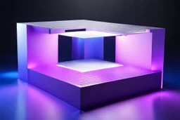 3d modern cubic stage for ai created 3d animation show