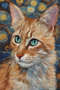 Kedi portesi, Van Gogh tarzında