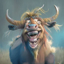 A giddy gnu. Digital art