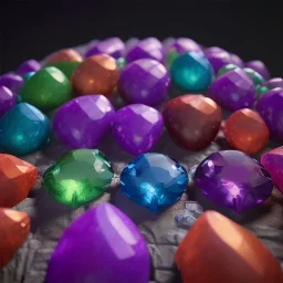 rare colorful gems, surreal max detail 8k