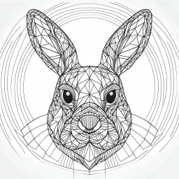 Rabbit, minimal lines, cartoon, mandala style, white back ground color, real style, realistic, minimalistic, minimal black line art, line art, crisp line art, unique coloring sheet, outlined, outline, crisp, crisp line edges, illustration, thin lines, crisp clear lines, line art, clean line art, unique, 8k, amazing, masterpiece, no colors, no dark color, no black color, avoid thick black, minimalistic line edges, pure white back ground, image character full fit to page,