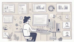 The image for the article embodies the concept of building a personal brand and achieving success in the digital world. The frame exudes a sense of professionalism, featuring an individual dressed in stylish attire seated in front of a computer screen, reflecting dedication and professionalism in the digital workspace. On the other side of the screen, there are icons and logos of popular social media platforms such as Facebook, Twitter, and Instagram, indicating personal reliance on these platfo