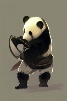 Panda in samurai armour