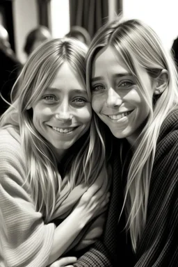 ((Mary-Kate and Ashley Olsen a warm hug)),charming Smile,