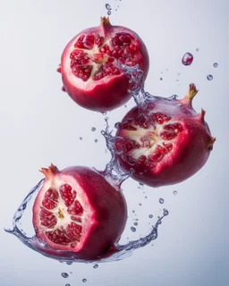 pomegranate are refracted under water