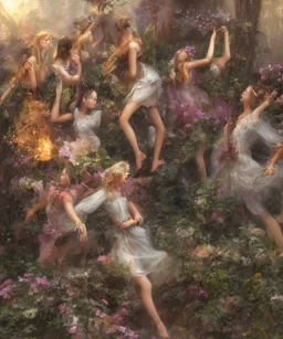 photo quality, young beautifil pagan witches dancing, ultra realistic, perfect