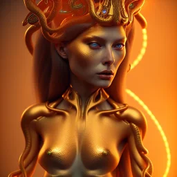 hot snake goddess, by Mahmoud Sai, Cartographic, Circuitry, Golden Hour, Closeup-View, 16k, Lumen Global Illumination, Diffraction Grading ,beautiful shape,