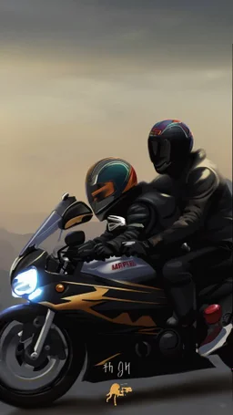 A couple in motorcycle