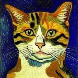 Portrait of a cat by Van Gogh