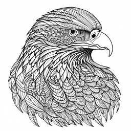 eagle, realistic, coloring page, Animal, mandala, only draw lines, coloring book, clean line art, wildlife-inspired, kid style, –no sketch, color, –ar 3:4, white background, minimalistic black lines, 8k, minimal black color, low level black colors, coloring page, use pure black and white colors, avoid thick black colors, thin black line art, avoid colors, perfect shape, perfect clear lines, clear edges, fill total edges, exact perfect edges, not use black colors, dont use black colors