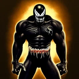 ultra detailed fullbody portrait of Venom , extremely detailed digital painting, extremely detailed face,crystal clear eyes, in the style of Ohrai Noriyoshi and Simon Bisley and Ken Kelley and Frank Frazetta and robert e howard , mystical colors, perfectly centered image, perfect composition, rim light, beautiful lighting,8k, stunning scene, raytracing