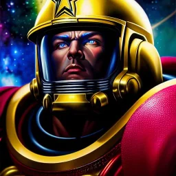 Ultra detailed fullbody Portrait in oil on canvas of Warhammer 40k Space Marine with helmet,extremely detailed digital painting,ultrarealistic skin,intense stare, extremely detailed face, crystal clear eyes, mystical colors ,perfectly centered image, perfect composition, rim light, beautiful lighting,masterpiece ,8k, stunning scene, raytracing, anatomically correct, in the style of Simon Bisley and uncannyknack and Ohrai Noriyoshi and robert e howard and Steve Jung.