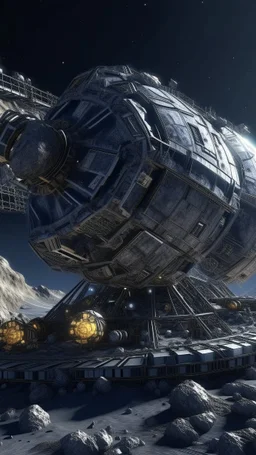 asteroid mining construction with big telescope