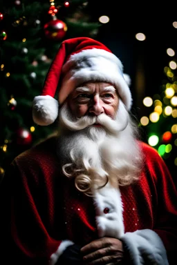 Portrait of Santa Clause and background is Christmas tree