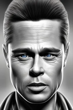 Brad Pitt sorrow terminator robot, dark age, 8k resolution, realistic, intricate, 8k resolution, high-quality, fine-detail, digital art, detailed matte, volumetric lighting, dynamic lighting, photorealistic