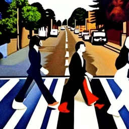 abbey road cover in picasso style