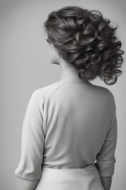 back of the girl with curvy hair