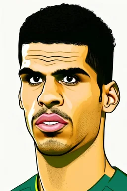 Bruno Guimarães Brazilian football player ,cartoon 2d