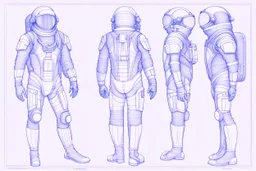 Prompt: futuristic spacesuit in the style of a Leonardo DaVinci blueprint sketch Highly detailed --ar 3:2 --s 1000