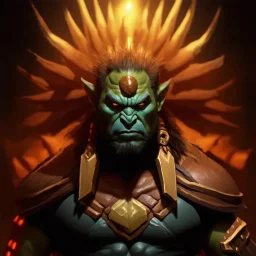 fantasy, realistic, ultra graphics, ue5, portrait, half orc, aztec