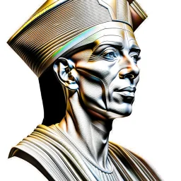 Illustrative sketch of Pharaoh Akhenaten, front view, ultra quality, hyper detailed, maximalist, 8k