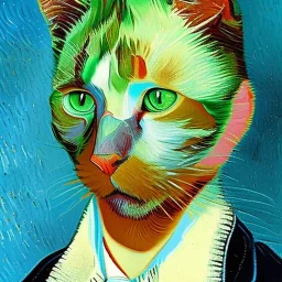 Portrait of a cat by Van Gogh