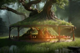 Magical fantasy elven cafe forest lord of the ring rivendell tower