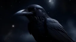 Crow in a space and space souls