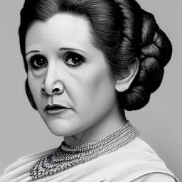 [[extrem stunning photorealistic carrie fisher as princess leia in star wars]] :: [[photorealistic sharp brown eyes, inticate ornate white gown, symmetrical short hair, head and shoulders portrait, 8k resolution photorealistic portrait by Greg Rutkowski, WLOP, hyperdetailed, intricately detailed, triadic colors]]