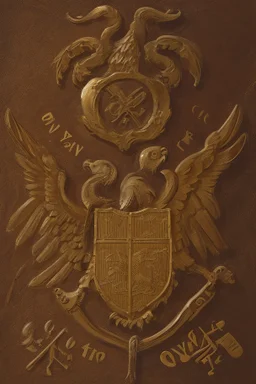 in the BASEMENT there is an old, broken brown oblong leather chest with short handles, with a hole on the side, gold coins from the time of Catherine the Great fall out of it. The ancient coat of arms of tsarist Russia, the double-headed eagle, is BARELY VISIBLE on the bag. All in high quality 8K