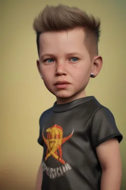 James hetfield toddler, steampunk, full body, bokeh,hyper realistic