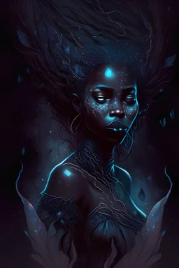 mystical illustration dark woman