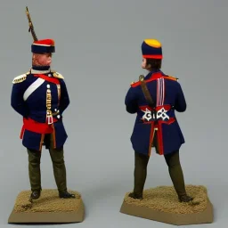 paper soldier napoleonic french grenadier front and rear view