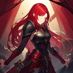 red haired elven warrior woman