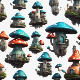 A funny floating mushroom house in space. neutral colors, black green blue, Detailed gloss Painting, rich color, fantastical, intricate detail, splash screen, hyperdetailed, insane depth, concept art, 8k resolution, trending on Artstation, Unreal Engine 5, color depth, dynamic lighting, splash art, dramatic, masterpiece, excellent quality beautiful Imaginative, unique,