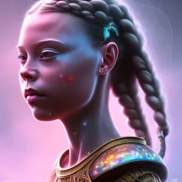  Greta Thunberg sango fantasy, fantasy magic, intricate, sharp focus, illustration, highly detailed, digital painting, concept art, matte, masterpiece head sexy view black African beauty black afro hair space lady turquoise carp skin African space landslide