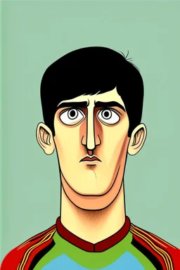 Thibaut Courtois Belgian football player ,cartoon 2d