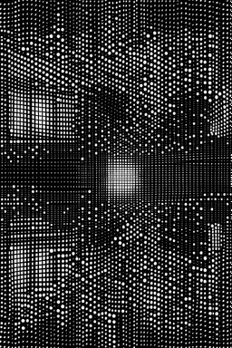 SQUARE GRID ABSTRACT LINES AND DOTS DANCING STYLE OF HIROKU OGAI