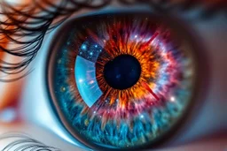 universe in eyes, intricate, 8k, macro photography