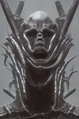 evil berserker tron, 8k, finely detailed, photo realistic, gothic, hr giger