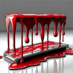 blood dripping on an ice slab, realistic,