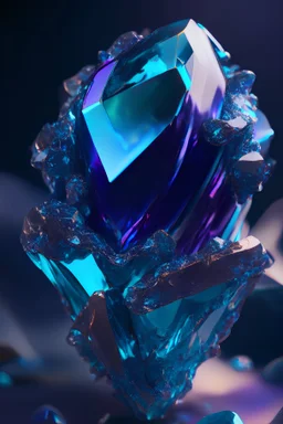 transparent gemstone dodechaedric Methuselah , in blue and purple and turqouise fire chrome casino, high detail, 8k, cinematic, depth of field, art