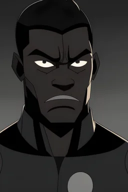 a black man, supervillian animation style