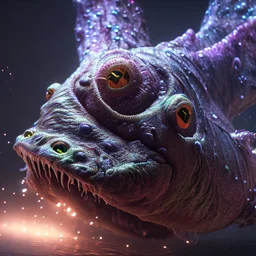 fluid ink angler fish creature, unreal engine 5, 8k resolution, photorealistic, ultra detailed