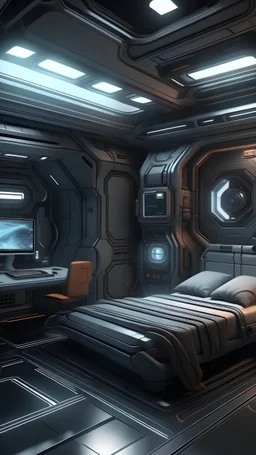 sci fi space station bedroom
