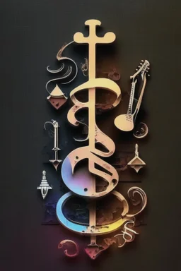 Musical instruments wallpaper with ES logo