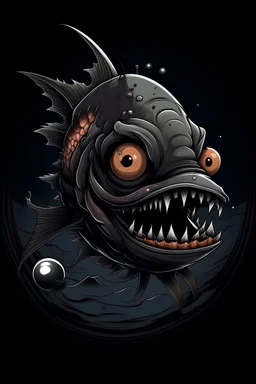 angler fish with crescent moon looking esca