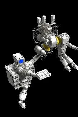 Draw the cover of the journal with the double flexible robotic arms of the space station as the research object. The pixel of the cover picture must be above 300dpi and the size of the picture must be A4