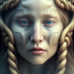 close up portrait face of fog as viking woman, fine detail, highly intricate, modern surrealism painting, defined cracks and breaks, high-quality, volumetric lighting, 8k, ultrahd, George Grie, Marco Escobedo, Igor Morski,Brian Froud, Howard Lyon, Selina French,